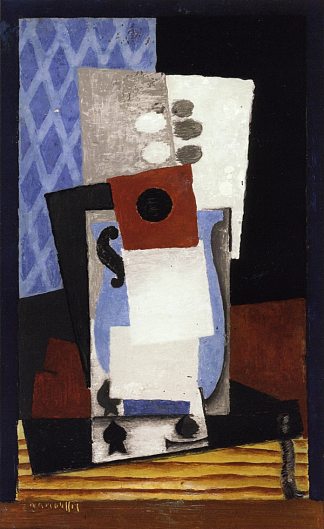 水壶和卡片 Jug and Card (1919)，刘易斯·马库锡