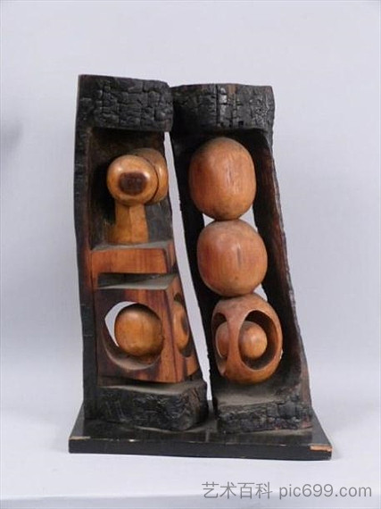 抽象雕刻木雕 Abstract Carved Wood Sculpture，刘易斯·施恩克