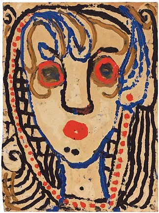 一个女人的头从前面 – 水壶流血 Tête de femme de face – La Cruche saigne (1930)，刘易斯·索特
