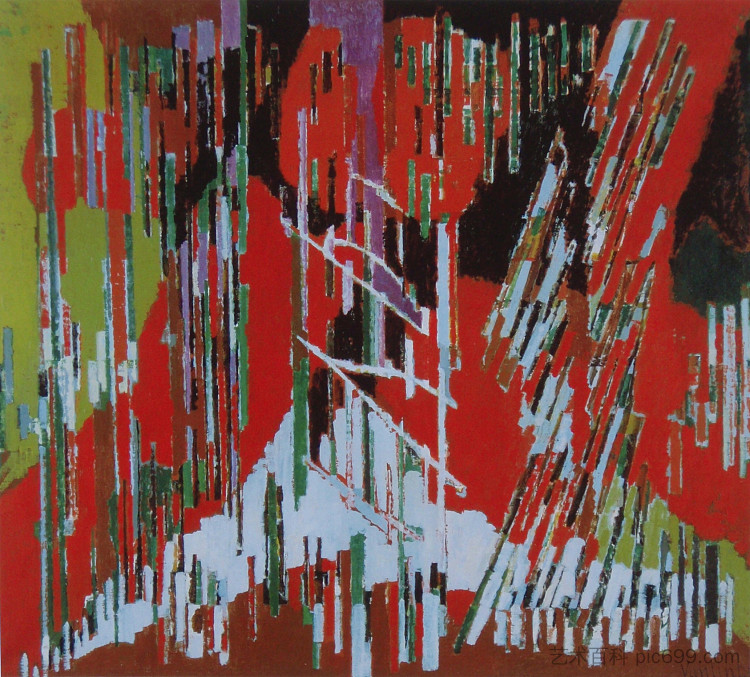 大红色组合物 Grande Composition Rouge (1957; Brussels,Belgium ),刘易斯.凡林特