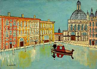威尼斯：运河场景与教堂 Venice: Canal Scene with a Church，刘易斯·维凡