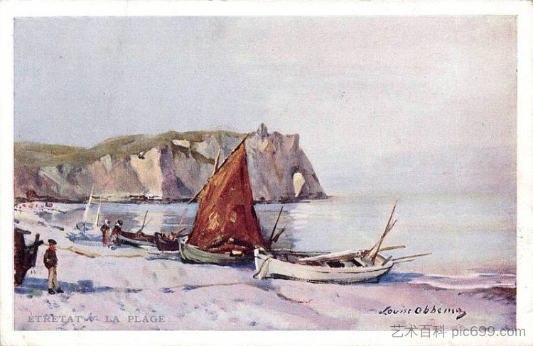 埃特雷塔海滩 La plage d’Étretat (1908)，露易丝·阿伯马