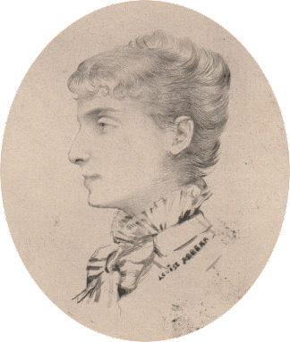 莎拉·伯恩哈特的肖像 Portrait de Sarah Bernhardt (1880)，露易丝·阿伯马