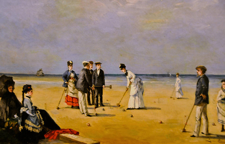 槌球游戏 A Game of Croquet (1872)，露易丝·阿伯马