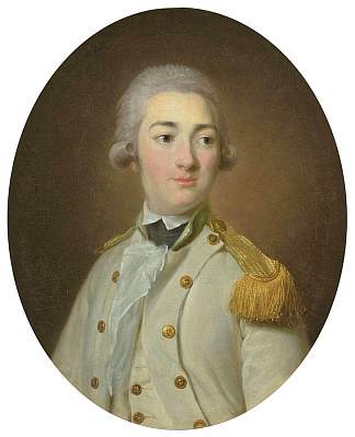 法国皇家步兵初级军官的肖像，胸围长度 Portrait of a junior officer of the French Royal infantry, bust-length，伊丽莎白·维杰·勒布伦