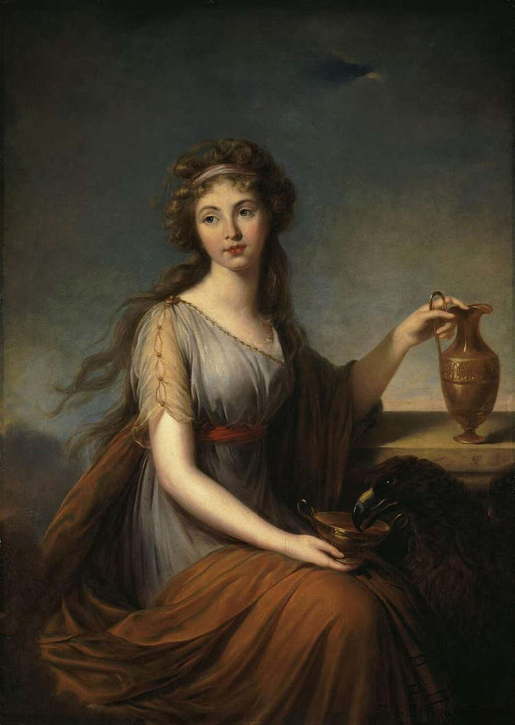 安娜·皮特的肖像 饰 Hebe Portrait of Anna Pitt as Hebe (1792)，伊丽莎白·维杰·勒布伦