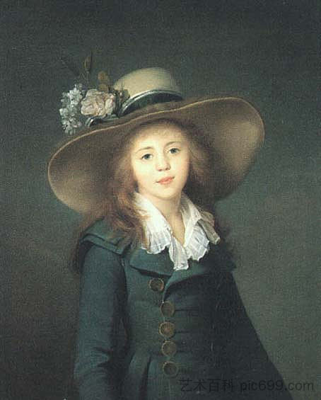 伊丽莎白·亚历山德罗夫娜·杰米多娃的肖像，nee Stroganova Portrait of Elisaveta Alexandrovna Demidova, nee Stroganova (1792)，伊丽莎白·维杰·勒布伦