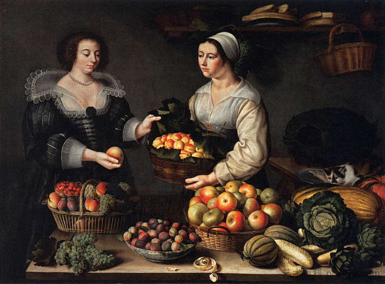 水果和蔬菜的Costermonger The Fruit and Vegetable Costermonger (1631; France ),路易丝莫永