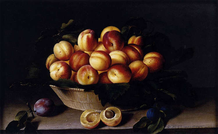 杏子篮 Basket of Apricots (1634; France  )，路易丝莫永