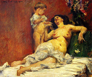 母亲与孩子 Mother and Child (1906)，洛维斯·科林斯