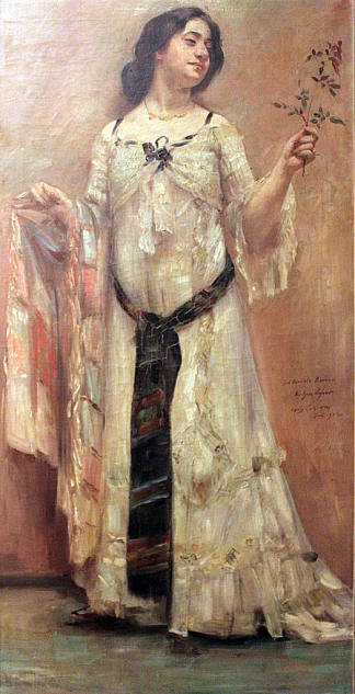 夏洛特·贝伦德的肖像在白色连衣裙 Portrait of Charlotte Berend in white dress (1902)，洛维斯·科林斯