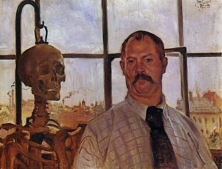 骷髅自画像 Self-portrait with Skeleton (1896)，洛维斯·科林斯