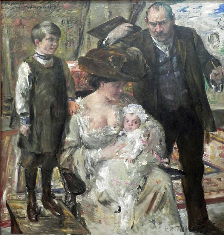 艺术家和他的家人 The Artist and His Family (1909)，洛维斯·科林斯