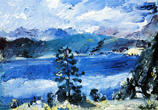 瓦尔兴湖与落叶松树 The Walchensee with a Larch Tree (1921)，洛维斯·科林斯