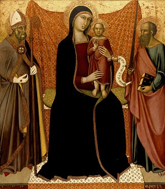 麦当娜和孩子与圣尼古拉斯和保罗 Madonna and Child with Saints Nicholas and Paul，卢卡·迪·托梅