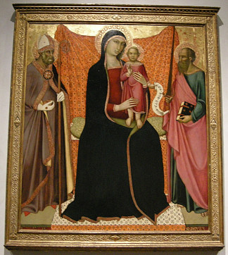 麦当娜和孩子与圣尼古拉斯和保罗 Madonna Col Bambino Tra I Santi Nicola E Paolo (c.1370)，卢卡·迪·托梅