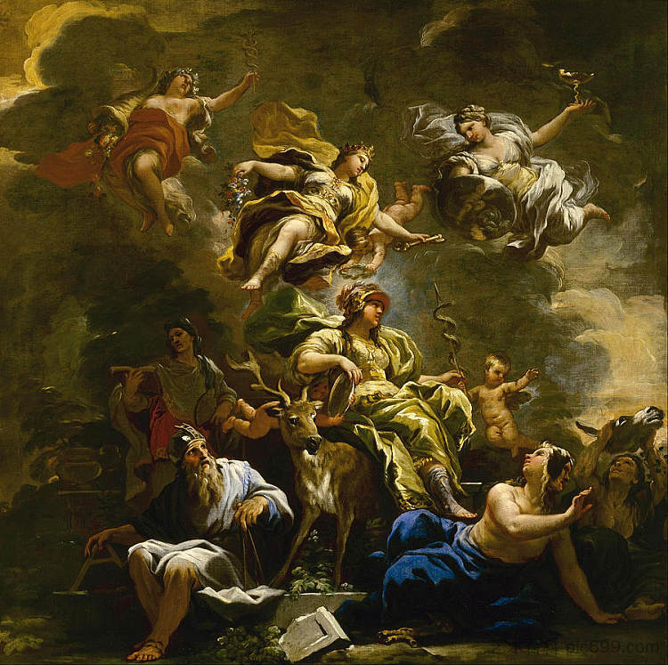 审慎的寓言 Allegory of Prudence (1685)，卢卡·吉奥达诺