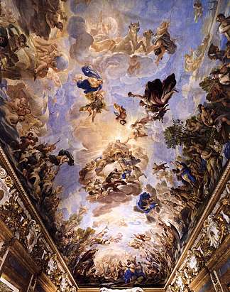 装饰天花板（美第奇里卡迪宫） Decorative Ceiling (Palazzo Medici Riccardi) (1686)，卢卡·吉奥达诺