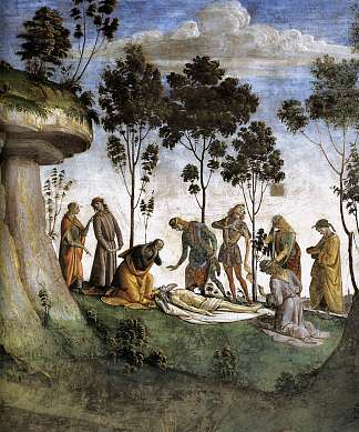 摩西的遗嘱和死亡（细节） Moses’s Testament and Death (detail) (1481 – 1482)，路加·西诺雷利