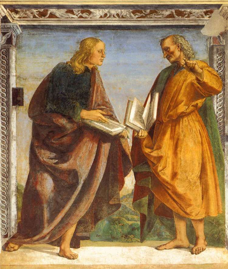 一对有争议的使徒 Pair of Apostles in Dispute (1477 - 1482)，路加·西诺雷利