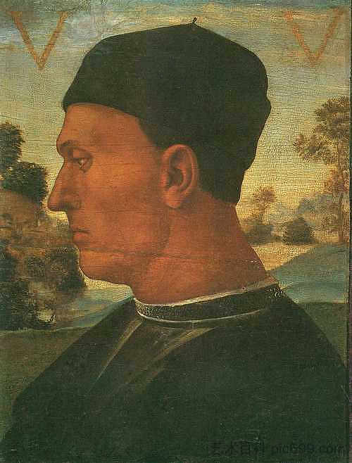 维泰洛佐·维泰利的肖像 Portrait of Vitellozzo Vitelli (c.1492 - c.1496)，路加·西诺雷利