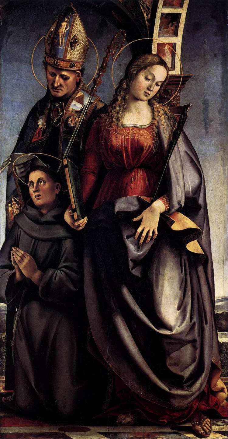 圣奥古斯丁祭坛画（右翼） St. Augustine Altarpiece (right wing) (1498)，路加·西诺雷利