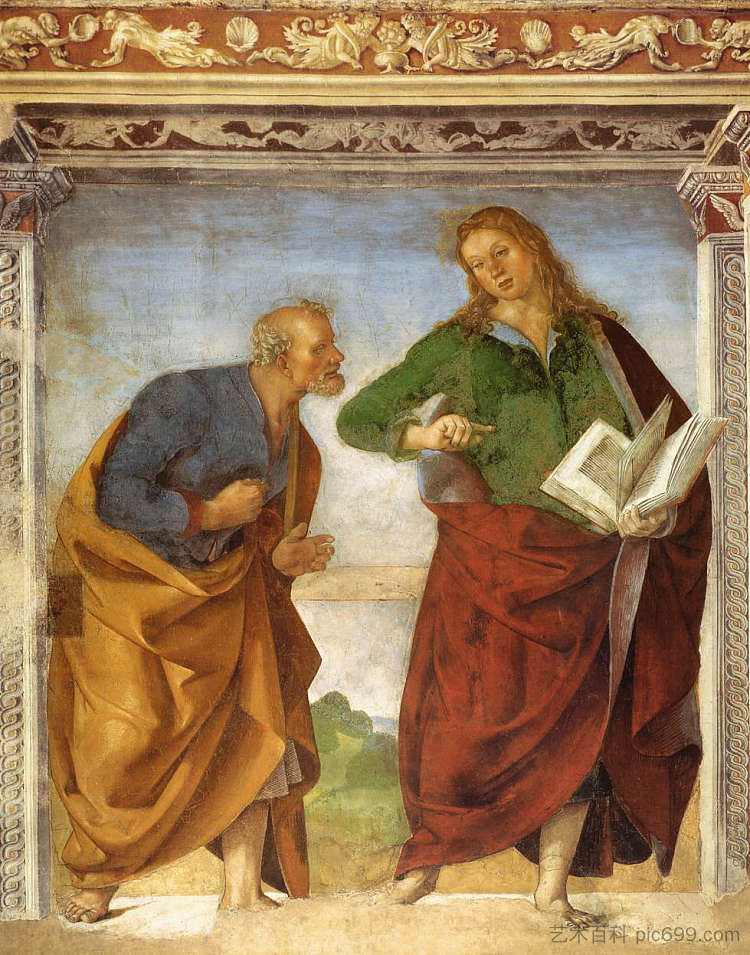 使徒彼得和福音传道者约翰 The Apostles Peter and John the Evangelist (1477 - 1482)，路加·西诺雷利