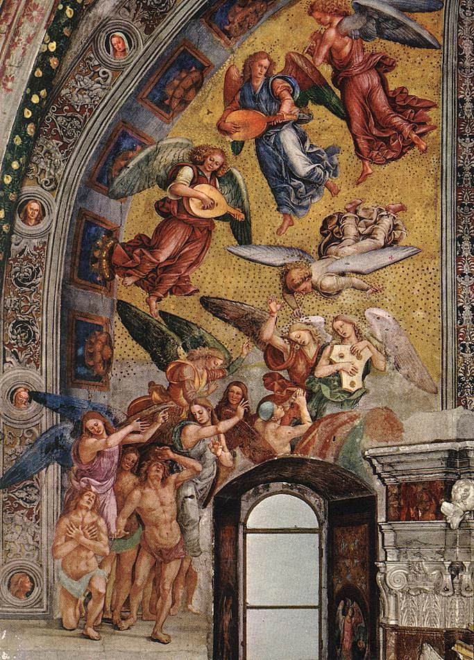 最后的审判（作品的左半部分 - 被送往天堂的祝福者） The Last Judgment (The left part of the composition - The Blessed Consigned to Paradise) (1499 - 1502)，路加·西诺雷利