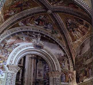 圣布里齐奥教堂壁画的景色 View of the Frescoes in the Chapel of San Brizio (1499 – 1502)，路加·西诺雷利