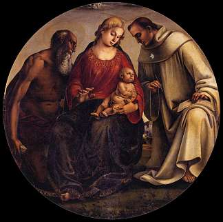 圣母子与圣杰罗姆和克莱尔沃的伯纳德 Virgin and Child with Sts Jerome and Bernard of Clairvaux (1492 – 1493)，路加·西诺雷利