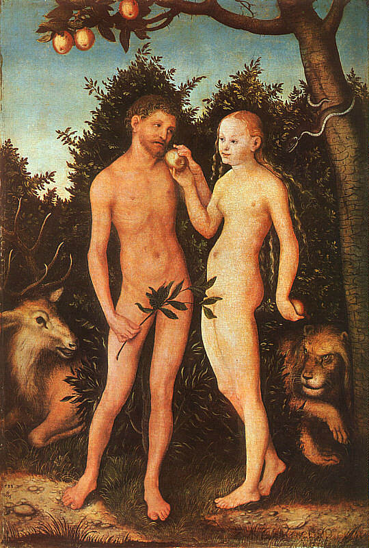 亚当和夏娃 Adam and Eve (1531; Germany  )，大·卢卡斯·克拉纳赫