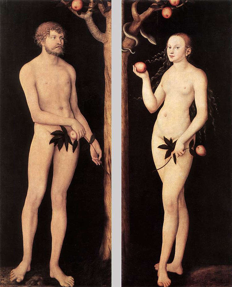 亚当和夏娃 Adam and Eve (1531; Germany ),大·卢卡斯·克拉纳赫