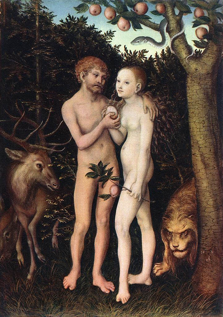 亚当和夏娃 Adam and Eve (1533; Germany  )，大·卢卡斯·克拉纳赫