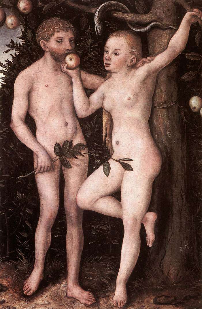 亚当和夏娃 Adam and Eve (1528; Germany  )，大·卢卡斯·克拉纳赫