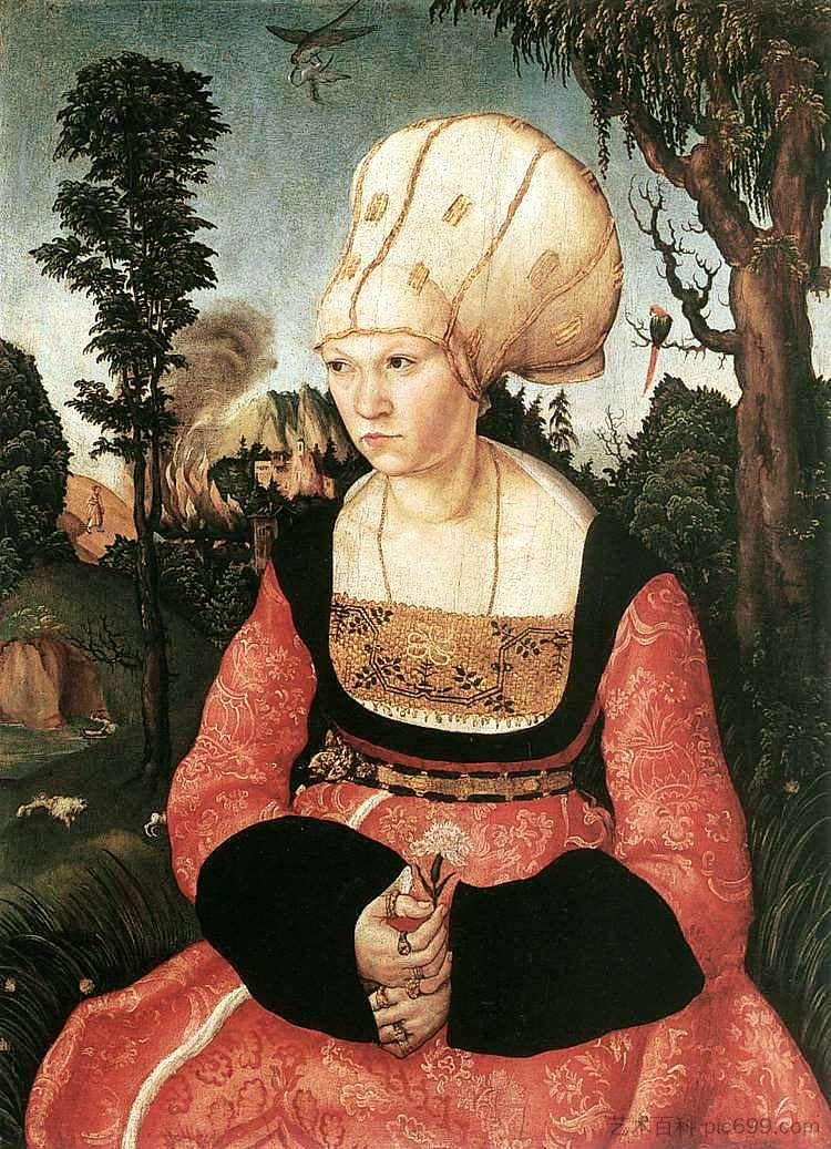 安娜·库斯皮尼安 Anna Cuspinian (c.1502; Germany  )，大·卢卡斯·克拉纳赫