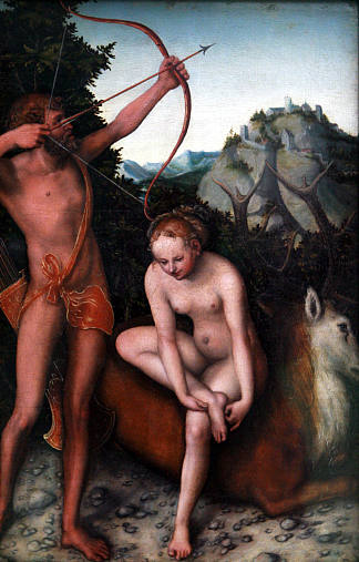 阿波罗和戴安娜 Apollo and Diana (c.1530; Germany                     )，大·卢卡斯·克拉纳赫