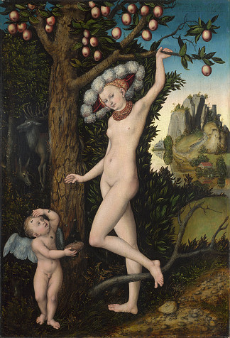 丘比特向维纳斯抱怨。 Cupid complaining to Venus. (c.1525; Germany                     )，大·卢卡斯·克拉纳赫