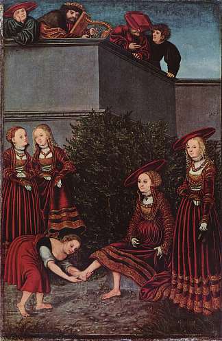 大卫和拔示巴 David and Bathsheba (1526; Germany                     )，大·卢卡斯·克拉纳赫