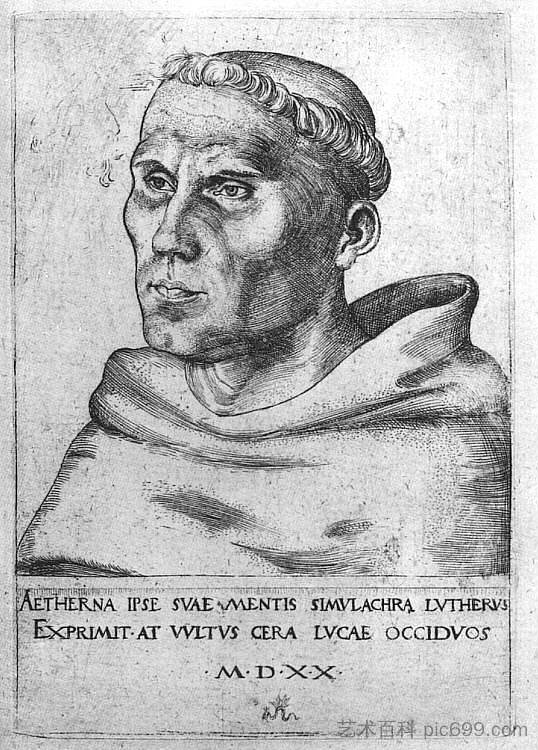 马丁·路德 饰 僧侣 Martin Luther as a Monk (1520; Germany  )，大·卢卡斯·克拉纳赫