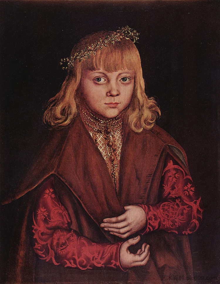 撒克逊王子的肖像 Portrait of a Saxon Prince (c.1520; Germany  )，大·卢卡斯·克拉纳赫