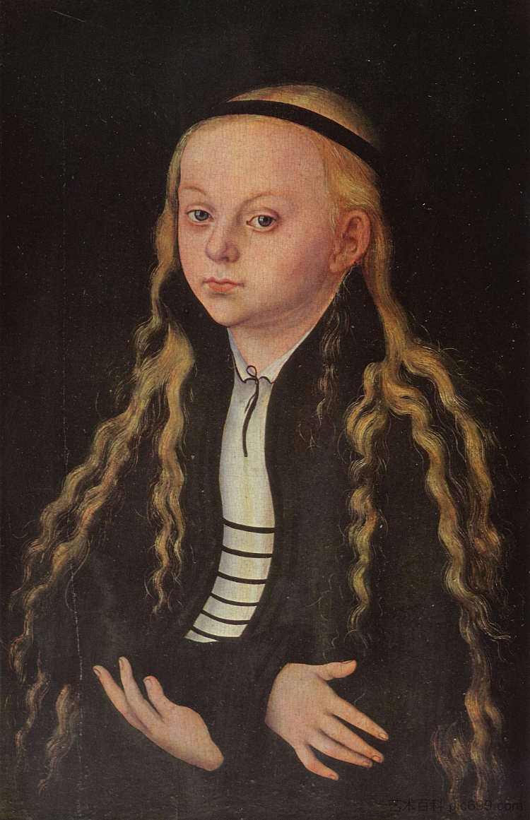 一个年轻女孩的肖像(马格达莱娜路德) Portrait of a Young Girl (Magdalena Luther) (c.1520; Germany ),大·卢卡斯·克拉纳赫