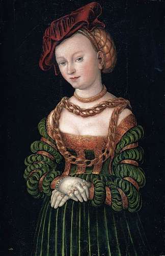 一个年轻女子的肖像 Portrait of a Young Woman (c.1530; Germany                     )，大·卢卡斯·克拉纳赫