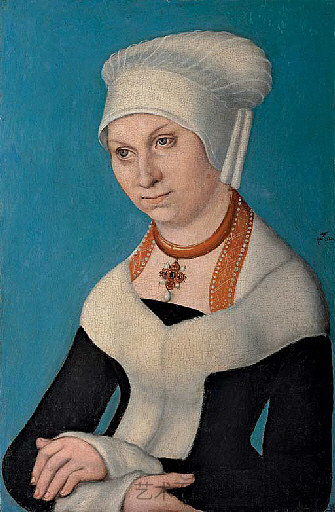 萨克森公爵夫人芭芭拉的肖像 Portrait of Barbara, Duchess of Saxony (c.1500; Germany  )，大·卢卡斯·克拉纳赫