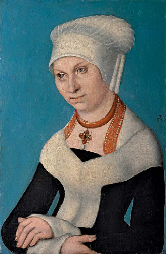 萨克森公爵夫人芭芭拉的肖像 Portrait of Barbara, Duchess of Saxony (c.1500; Germany                     )，大·卢卡斯·克拉纳赫