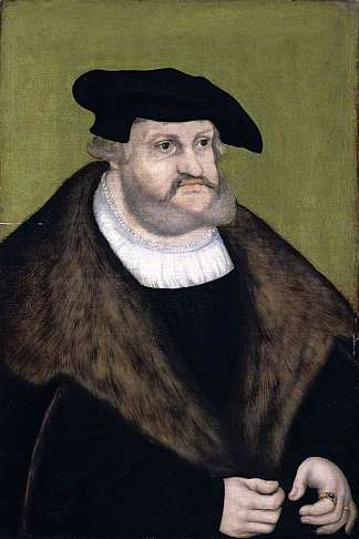 智者腓特烈晚年的肖像 Portrait of Elector Frederick the Wise in his Old Age (1525; Germany                     )，大·卢卡斯·克拉纳赫