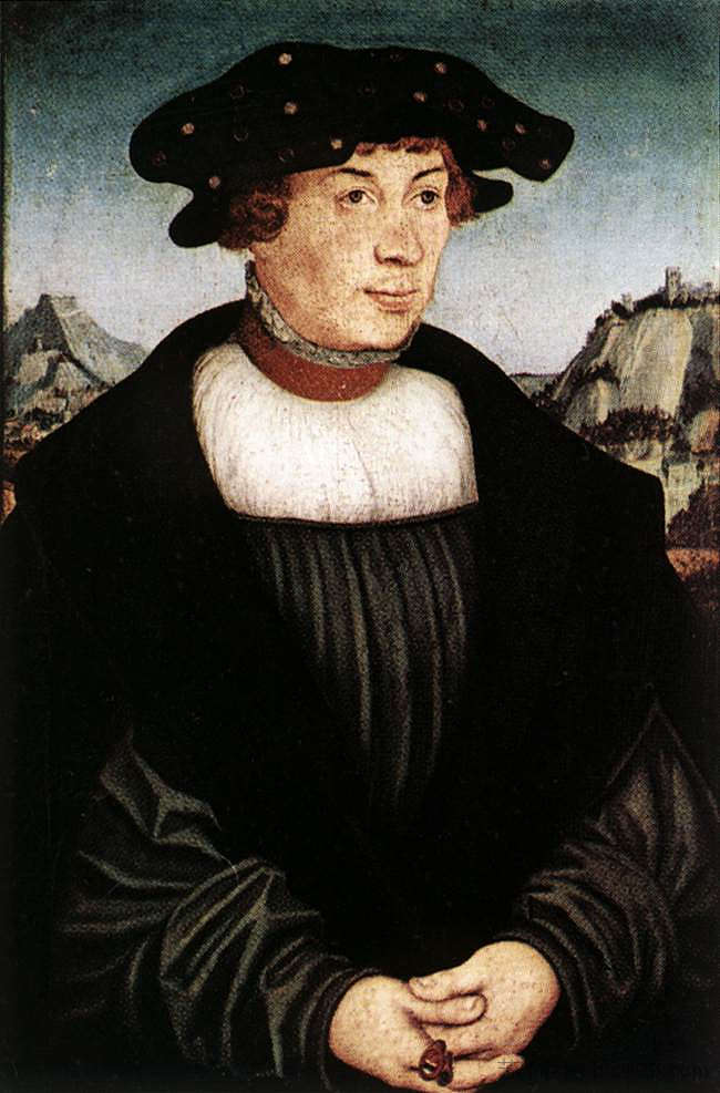 汉斯·梅尔伯的肖像 Portrait of Hans Melber (1526; Germany  )，大·卢卡斯·克拉纳赫