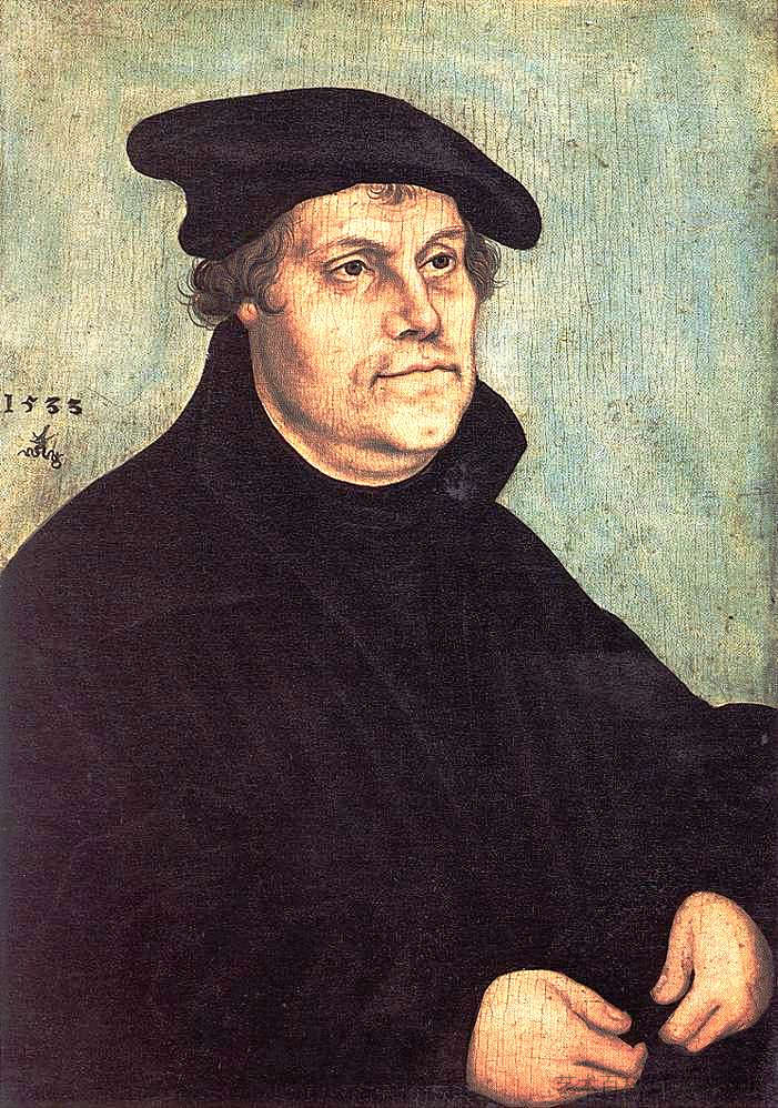 马丁路德的肖像 Portrait of Martin Luther (1543; Germany  )，大·卢卡斯·克拉纳赫