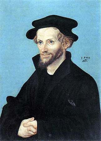 菲利普·梅兰希通的肖像 Portrait of Philipp Melanchthon (1543; Germany                     )，大·卢卡斯·克拉纳赫