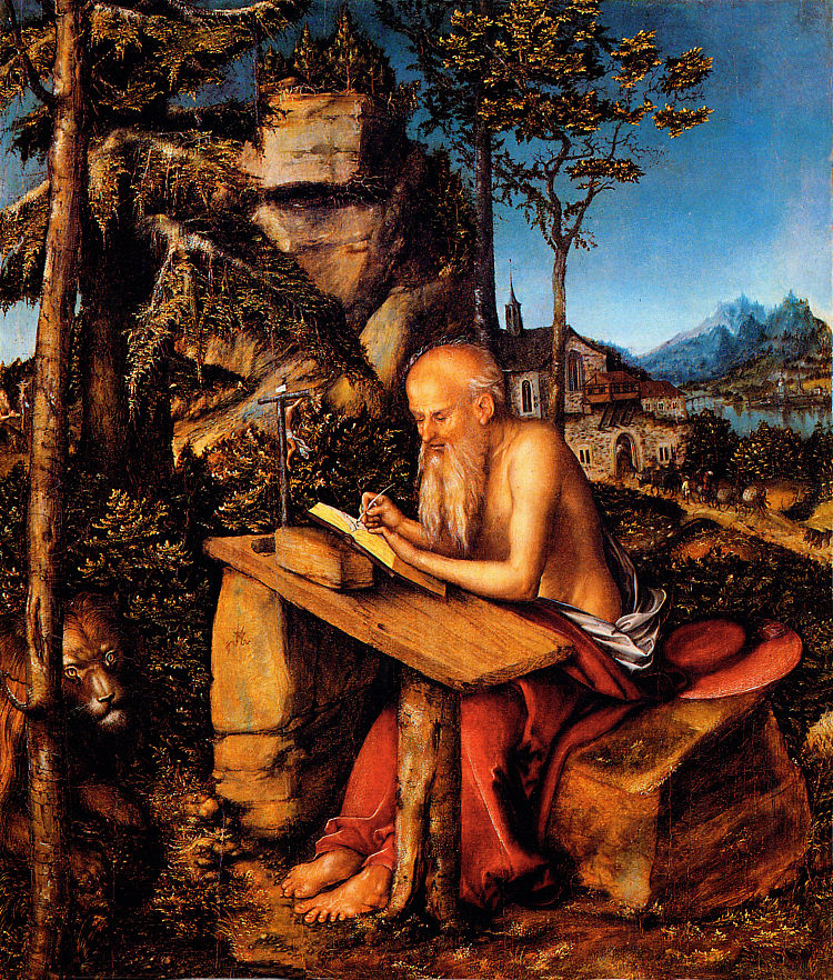 圣杰罗姆 Saint Jerome (c.1515; Germany  )，大·卢卡斯·克拉纳赫