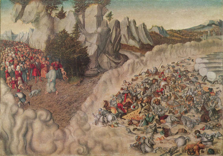 法老在红海的沉没 Sinking Of The Pharaoh In The Red Sea (1530; Germany ),大·卢卡斯·克拉纳赫